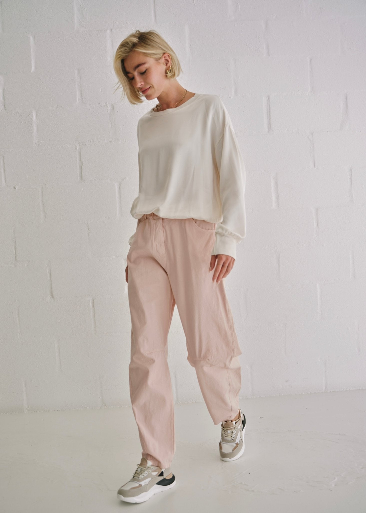 View our Italian Barrel Joggers In Pink - by Tribute Store