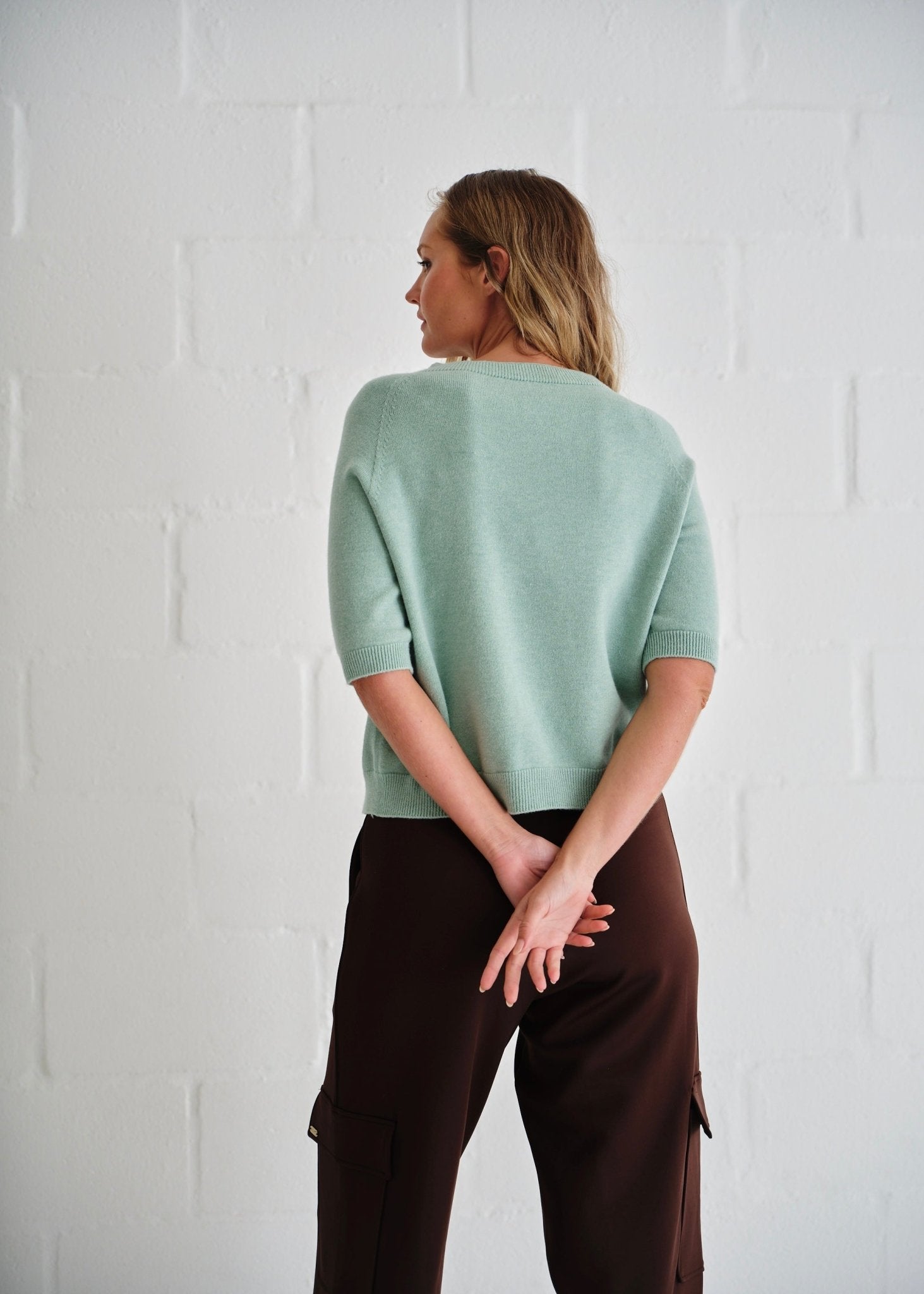 View our Italian Butter Soft Crew Neck Knit In Green - by Tribute Store