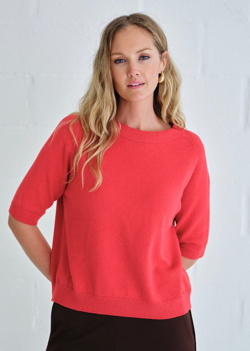 View our Italian Butter Soft Crew Neck Knit Red - by Tribute Store