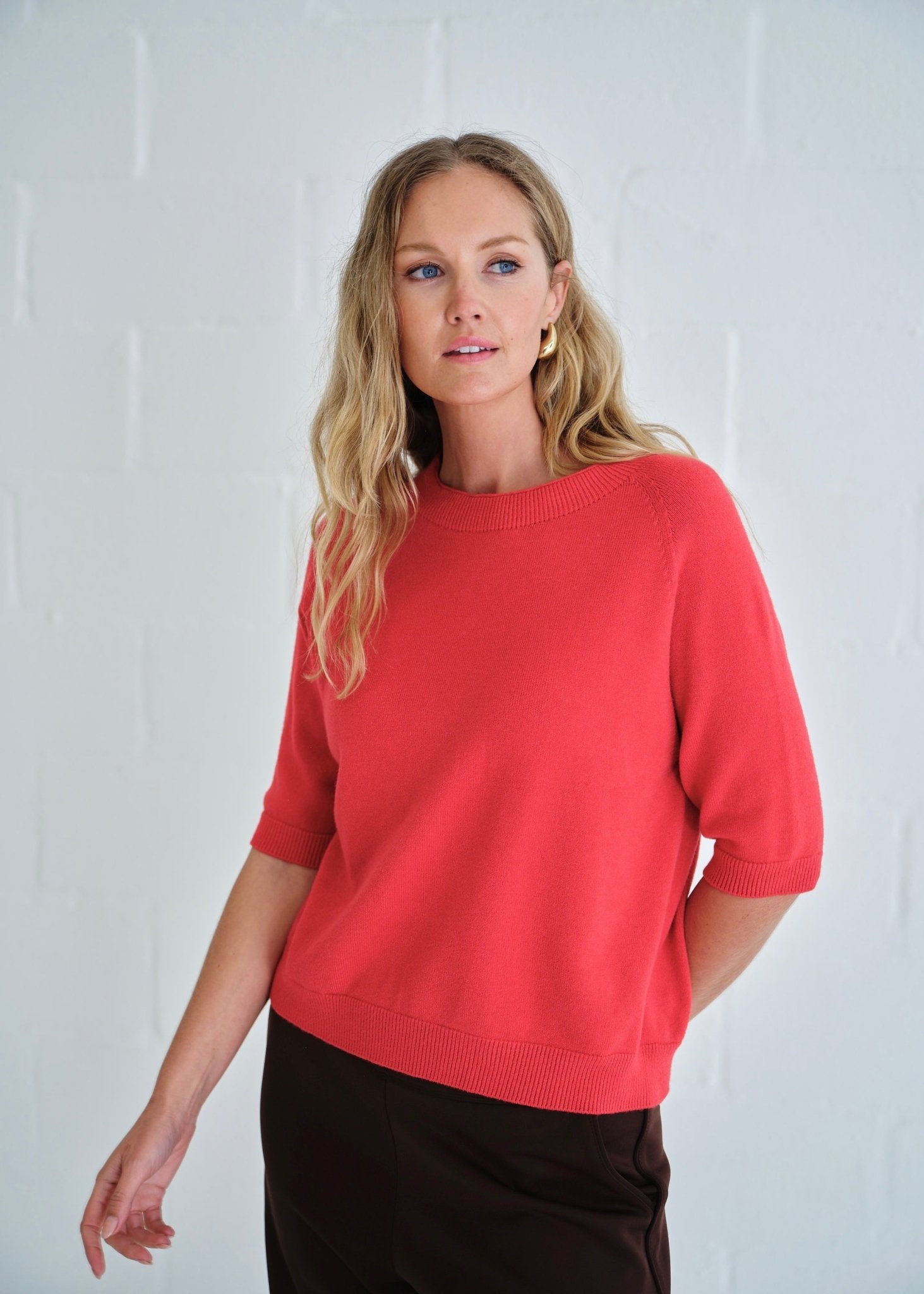 View our Italian Butter Soft Crew Neck Knit Red - by Tribute Store