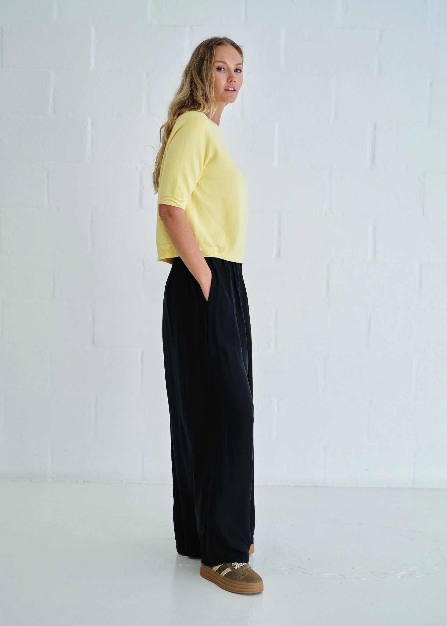 View our Italian Butter Soft Crew Neck Knit Yellow - by Tribute Store