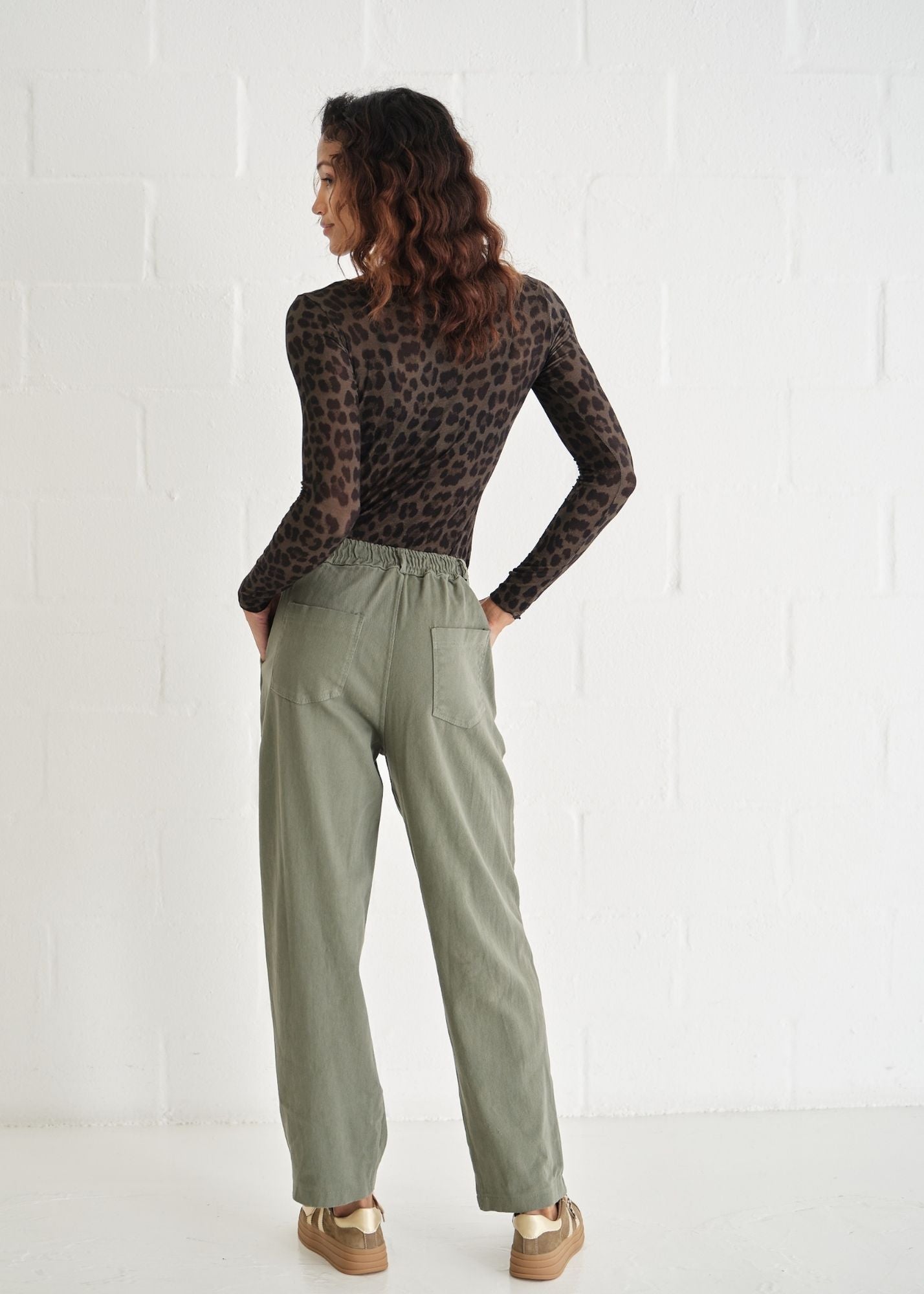View our Italian Cotton Barrel Joggers In Khaki - by Tribute Store