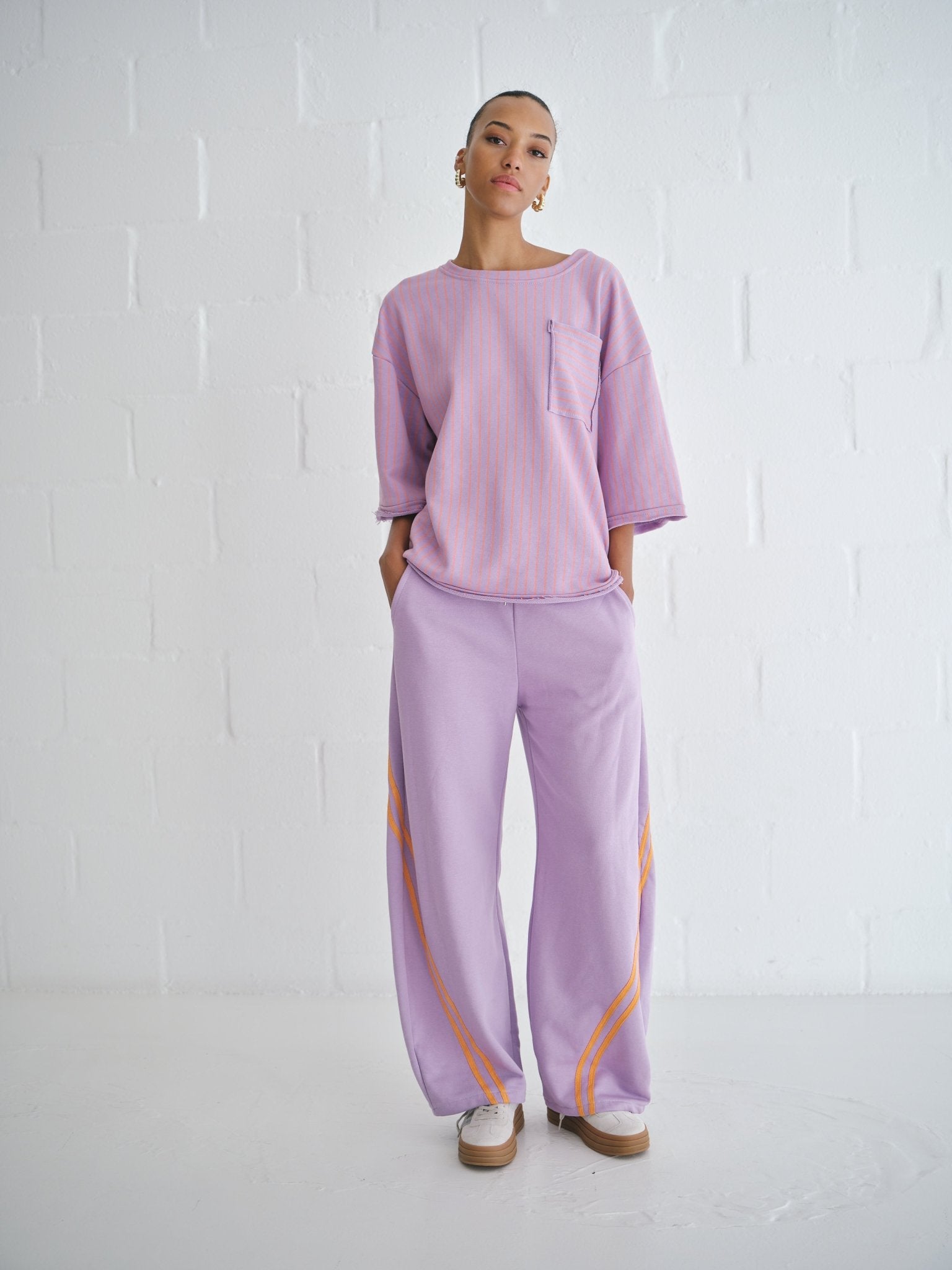 View our Italian Cotton Tracksuit Tee In Lilac - by Tribute Store