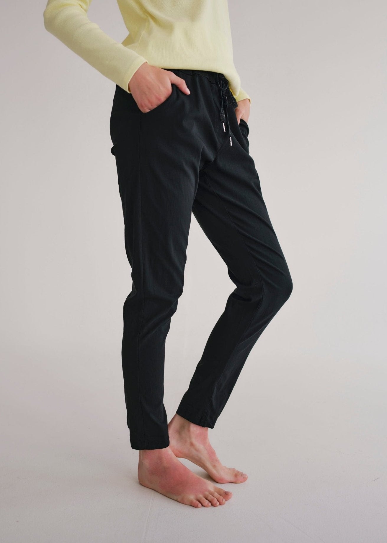 View our Italian Jogger With Silver Drawstring In Black - by Tribute Store