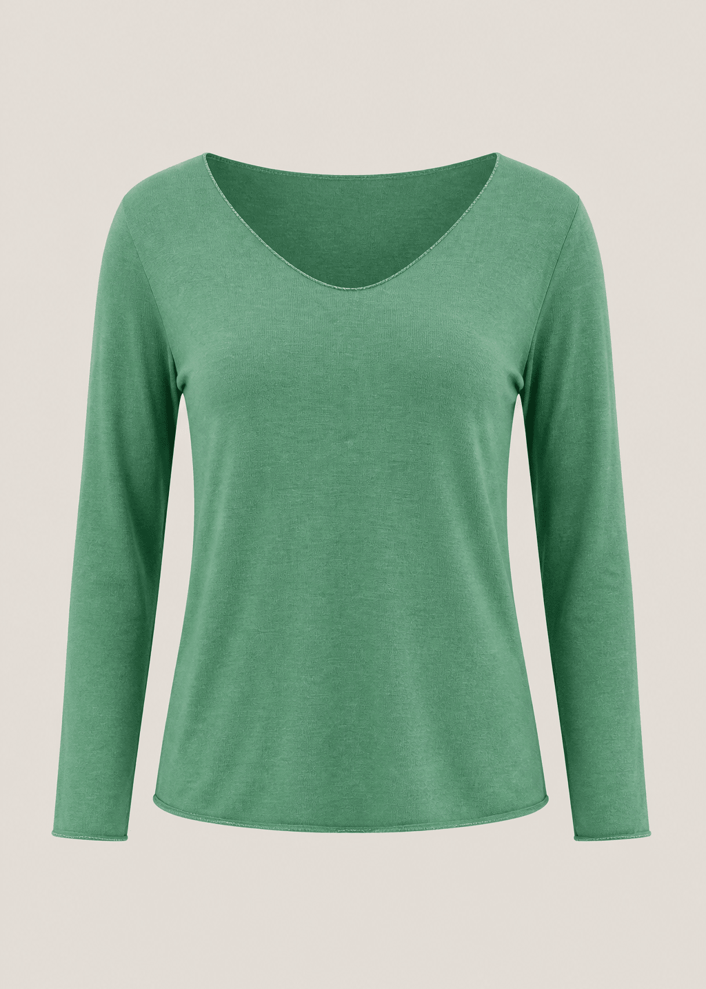 View our Italian Shimmer Edged V Neck Knit In Ocean Green - by Tribute Store