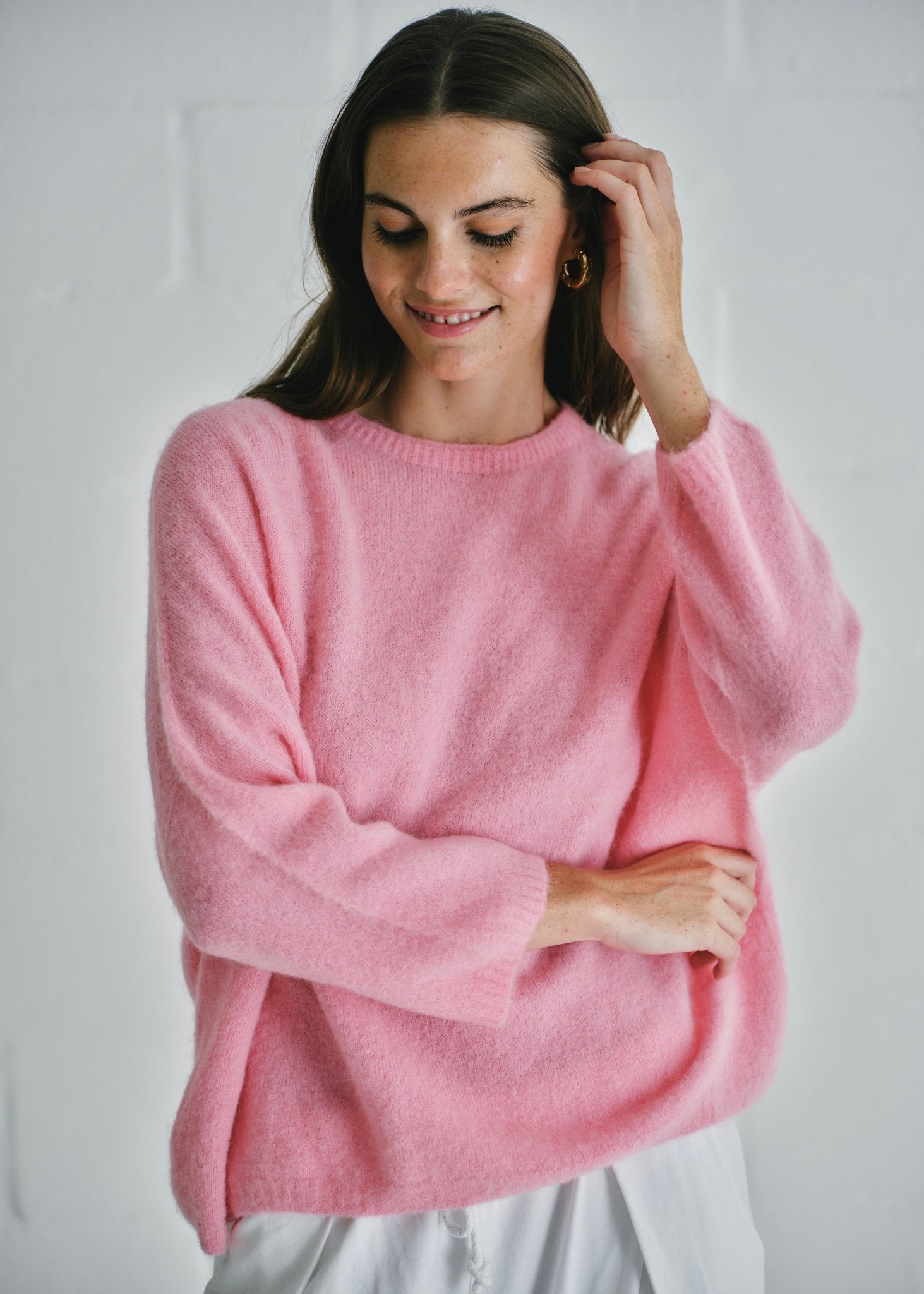 View our Italian Soft Pink Oversized Knit - by Tribute Store