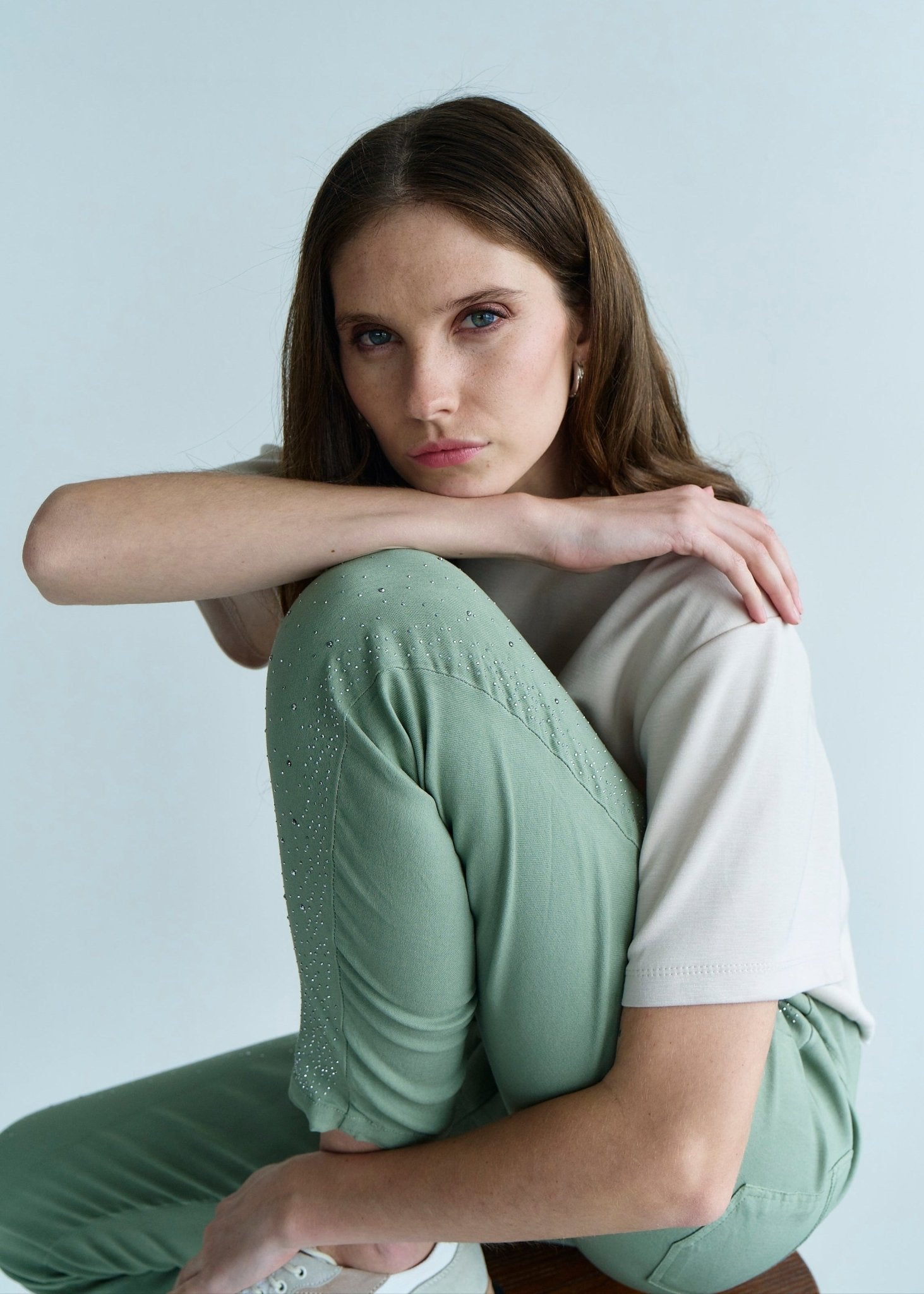 View our Italian Sparkle Joggers in Khaki - by Tribute Store