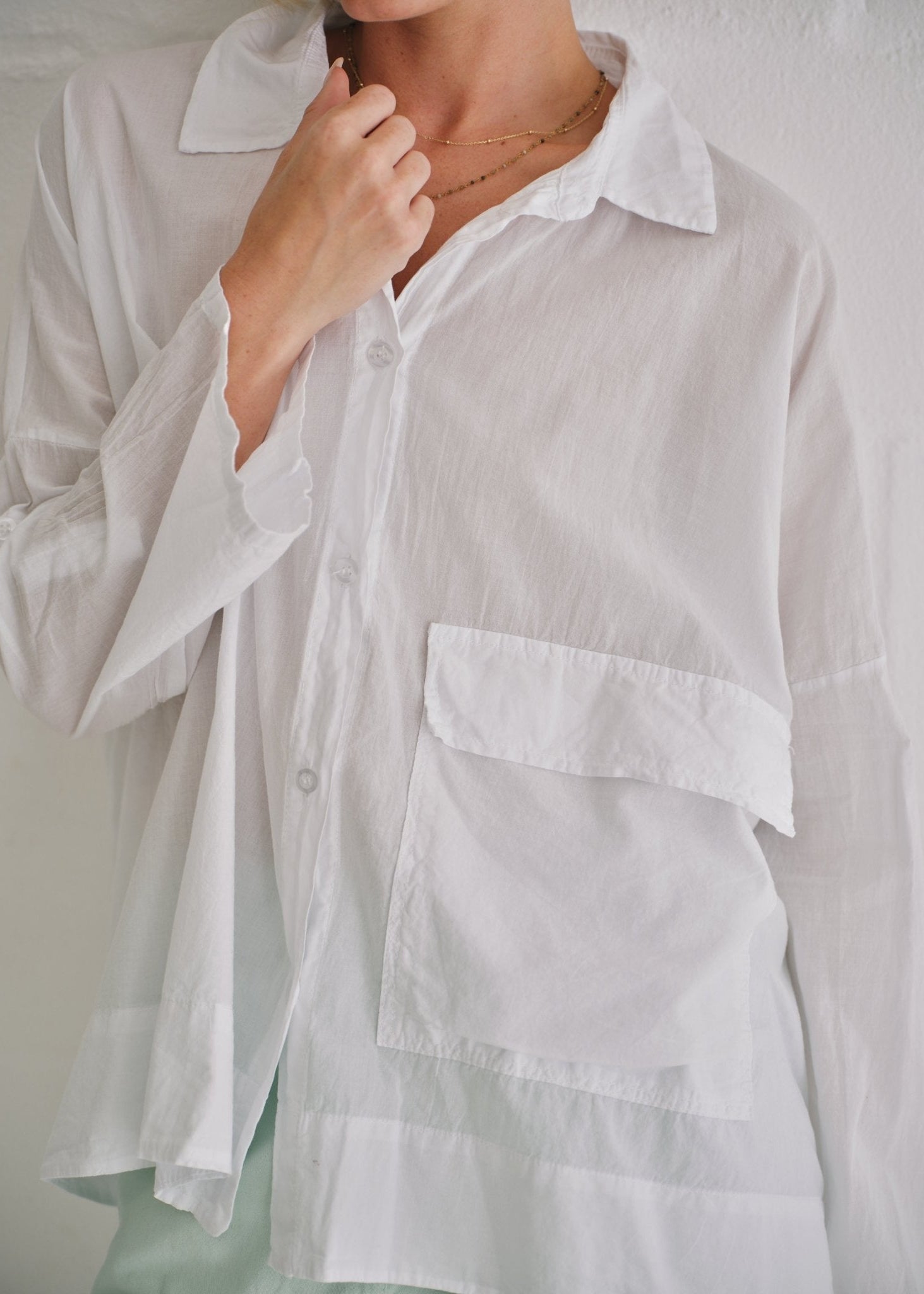 View our Italian Stonewashed Cotton Shirt In White - by Tribute Store