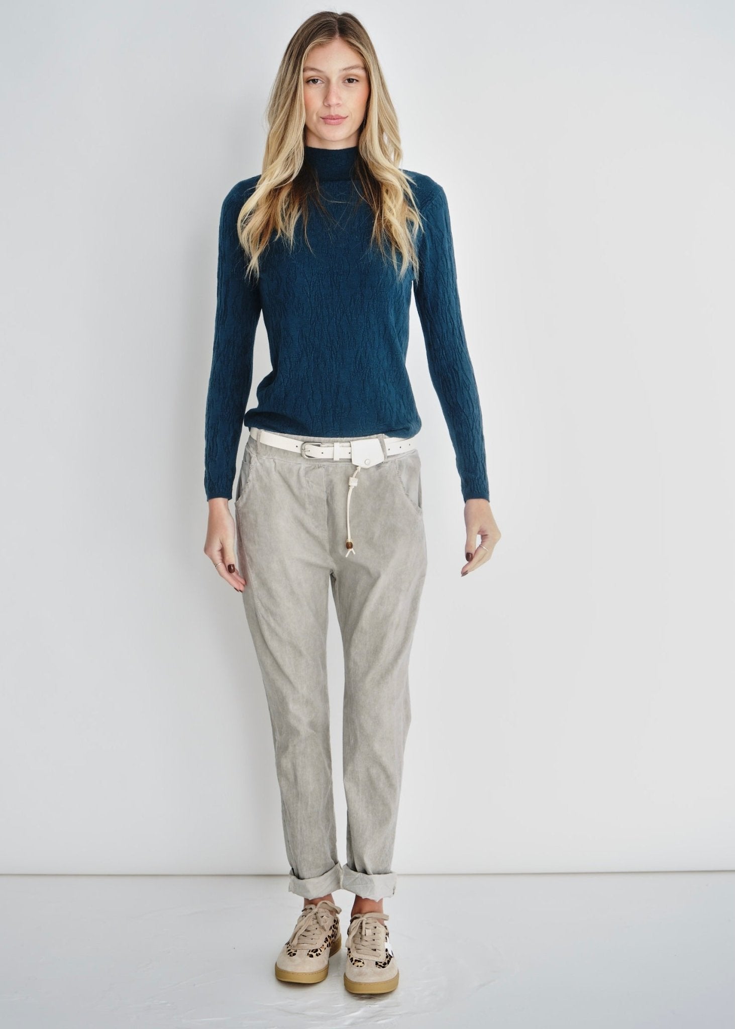 View our Italian Stonewashed Jogger With Belt In Grey - by Tribute Store