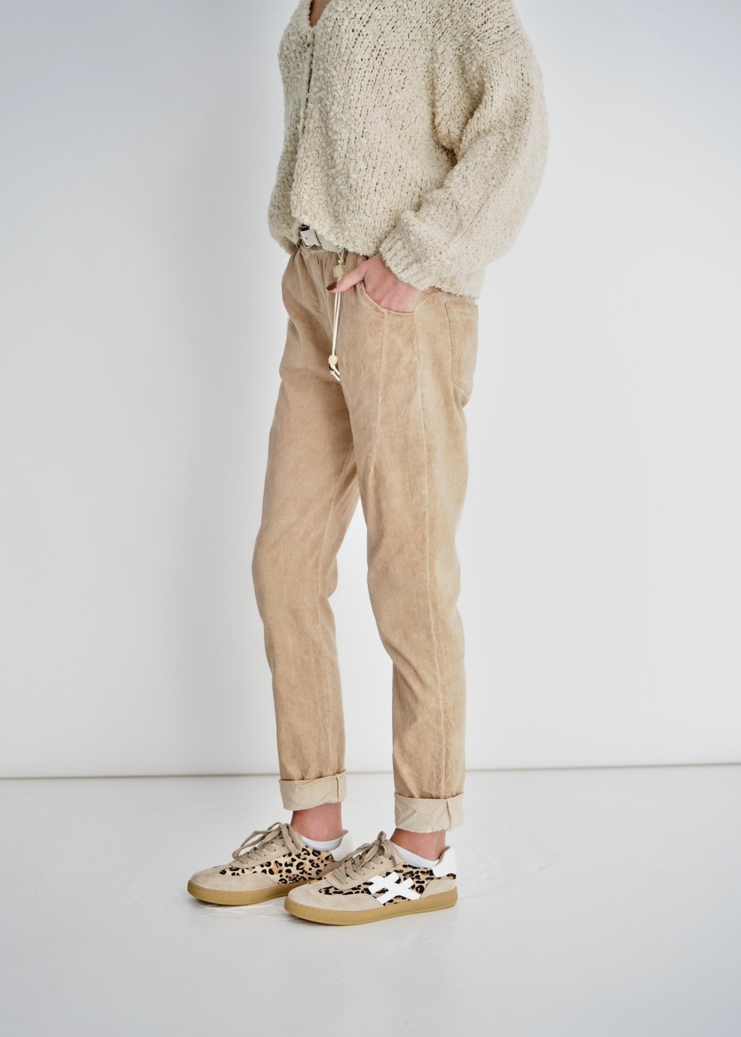 View our Italian Stonewashed Jogger With Belt In Rust - by Tribute Store