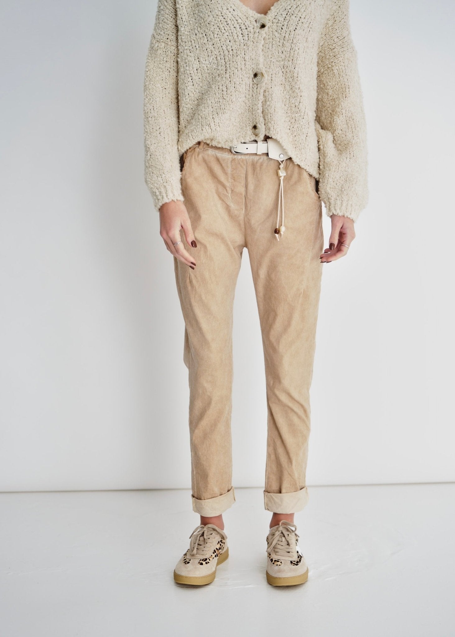 View our Italian Stonewashed Jogger With Belt In Rust - by Tribute Store