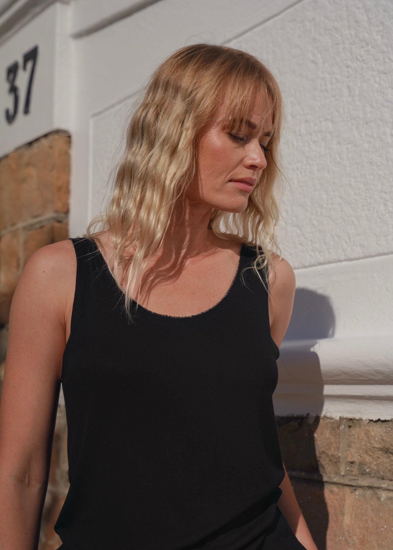 View our Italian Stonewashed Shimmer Edged Knitted Vest In Black - by Tribute Store