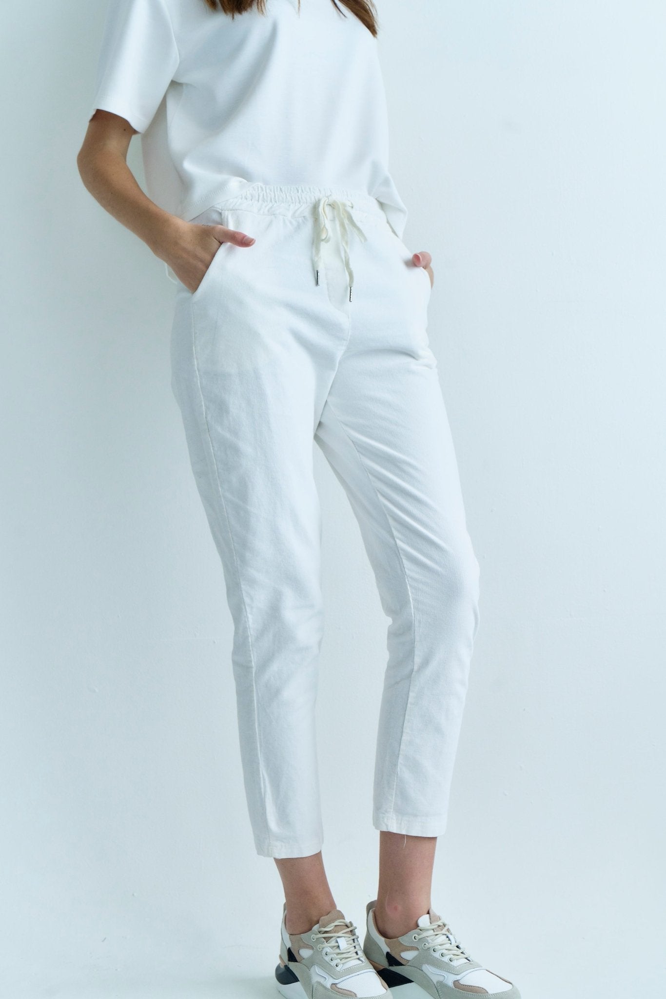 View our Italian Velour Joggers in Cream - by Tribute Store