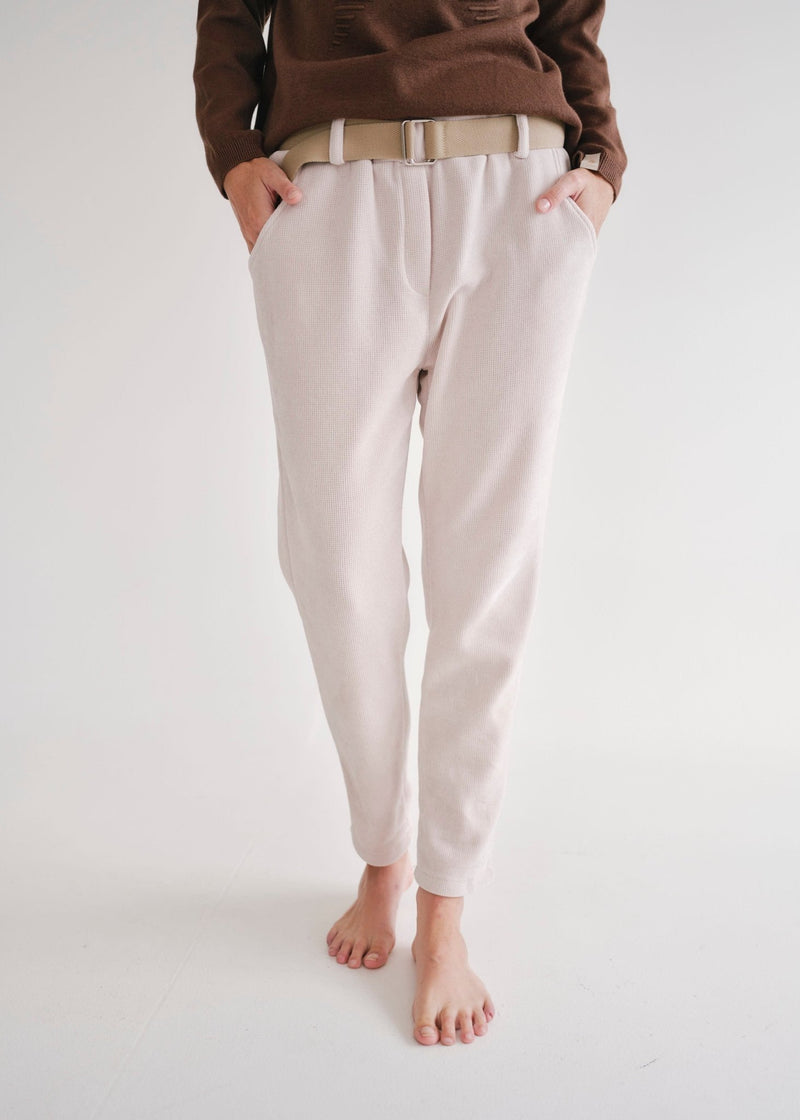 View our Italian Velour Joggers In Cream - by Tribute Store