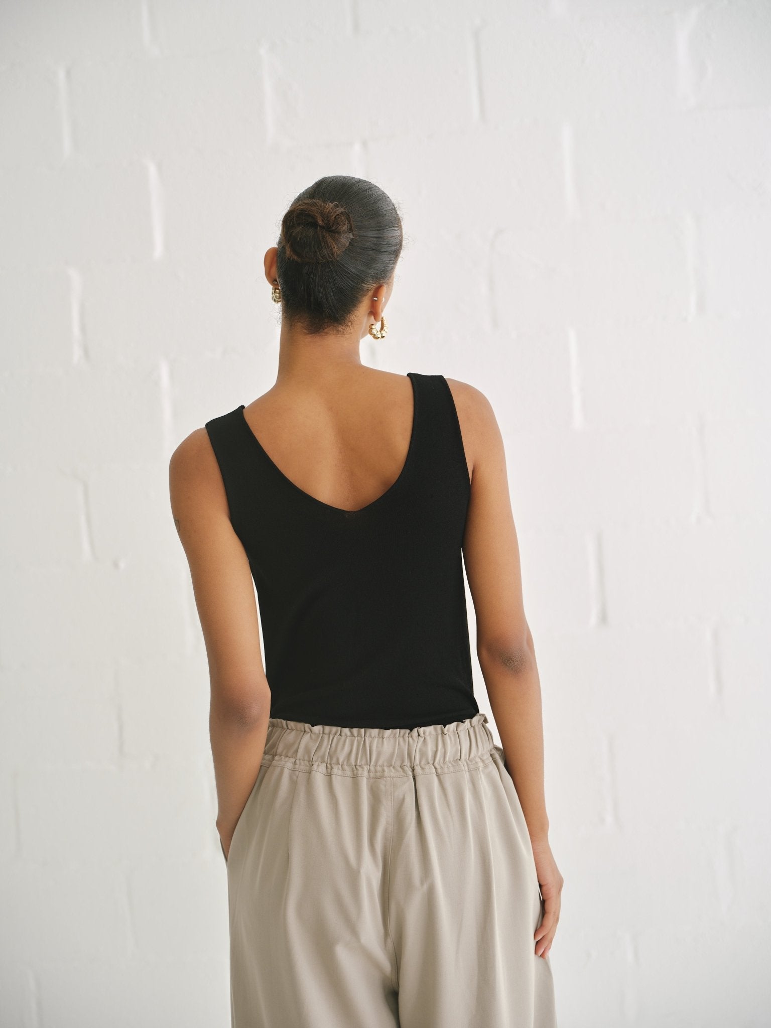 View our Italian viscose Knit Vest In Black - by Tribute Store