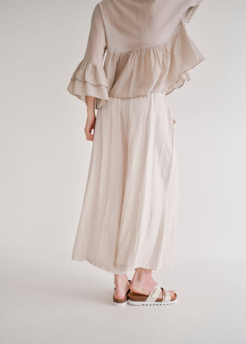 View our Japandi Italian Linen Blend Palazzo Pants In Ivory - by Tribute Store
