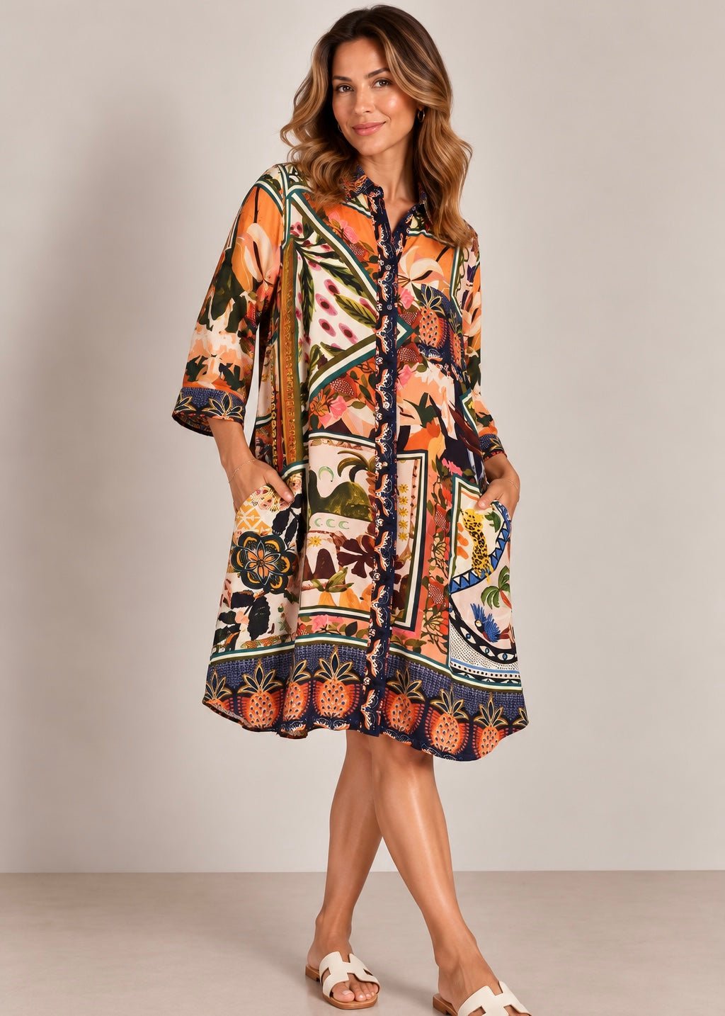 View our Jolie Annie Shirt Dress In Multicolour - by Tribute Store