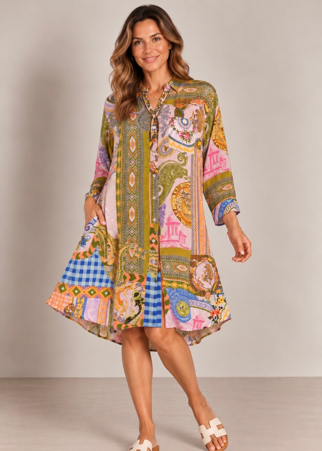 View our Jolie Annie Shirt Dress In Olive - by Tribute Store