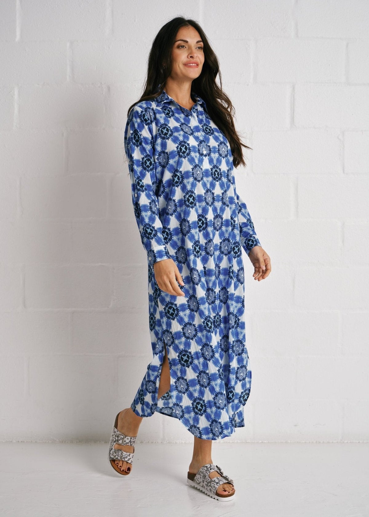 View our Jolie Claire Dress In Blue And White - by Tribute Store
