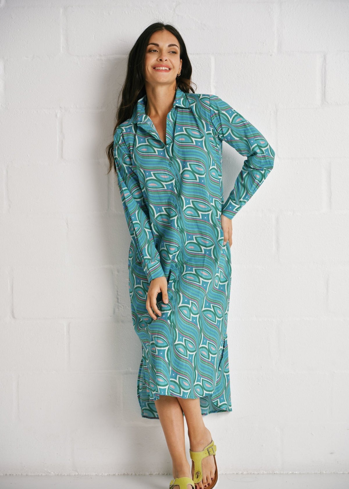 View our Jolie Elmey Dress In Turquoise Multicolour - by Tribute Store