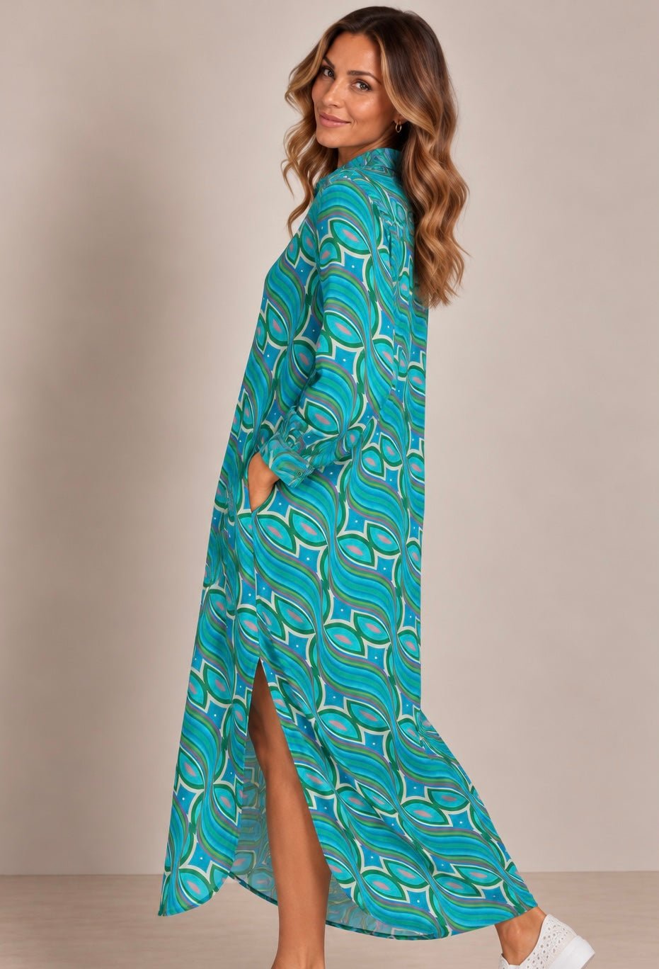 View our Jolie Elmey Dress In Turquoise Multicolour - by Tribute Store