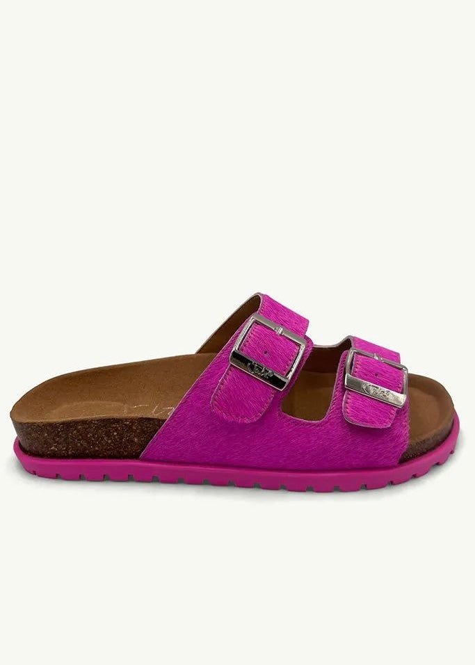 View our Julz Boston Leather Sandal In Raspberry Pink - by Tribute Store