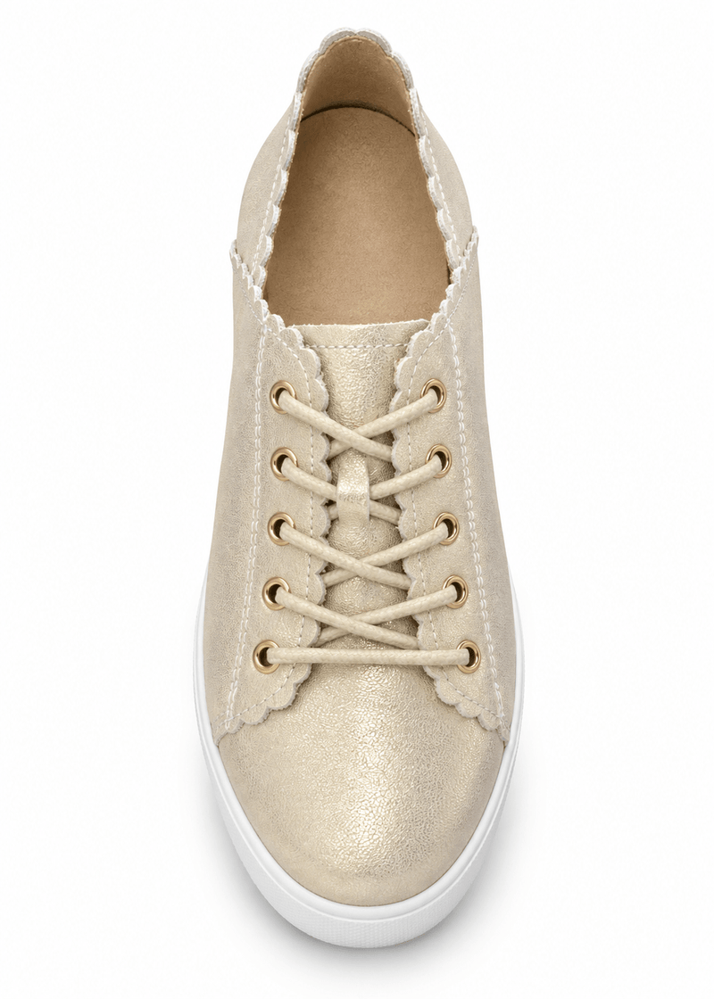 View our Julz Chloe Leather Sneakers In Honey Gold - by Tribute Store
