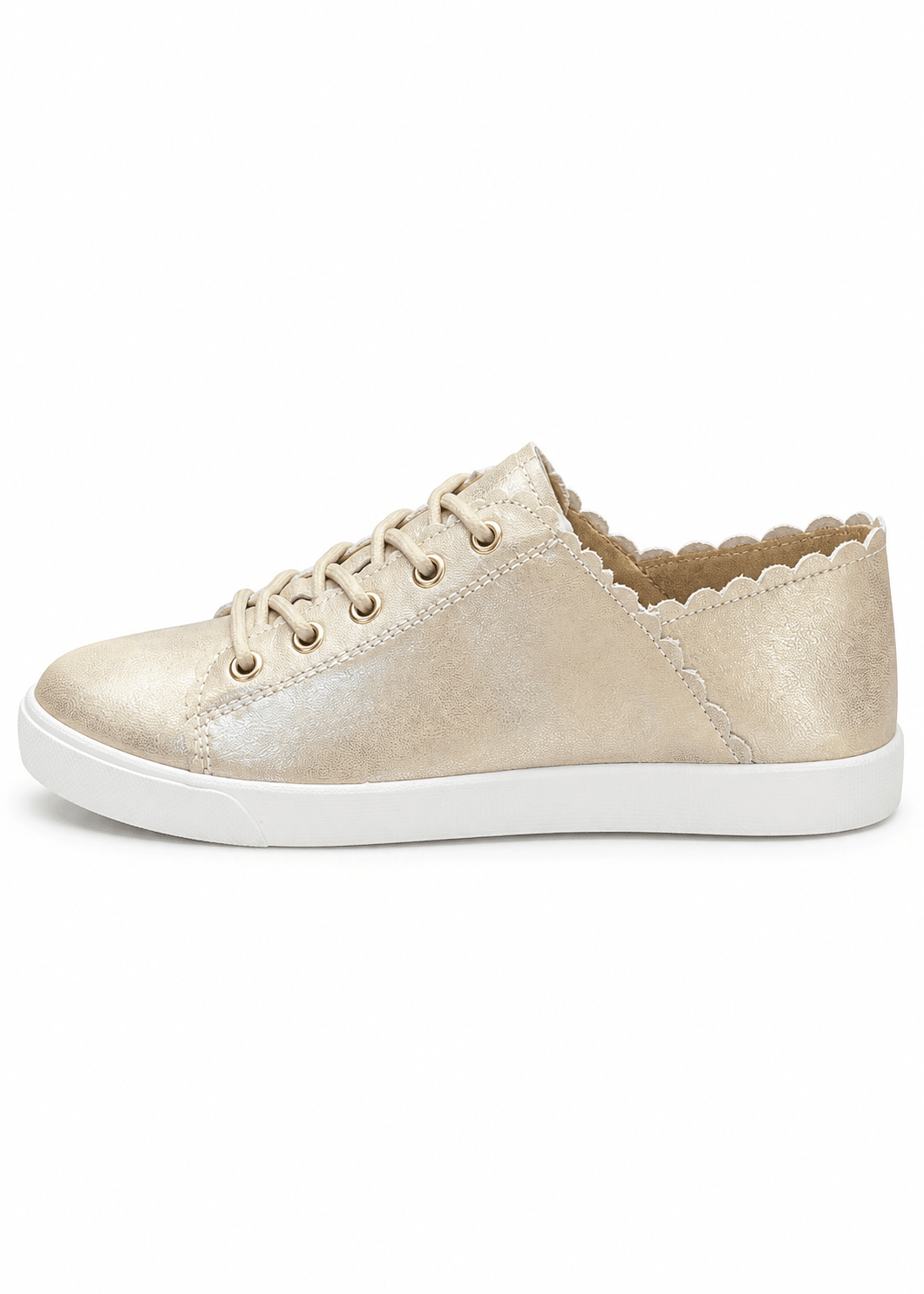 View our Julz Chloe Leather Sneakers In Honey Gold - by Tribute Store