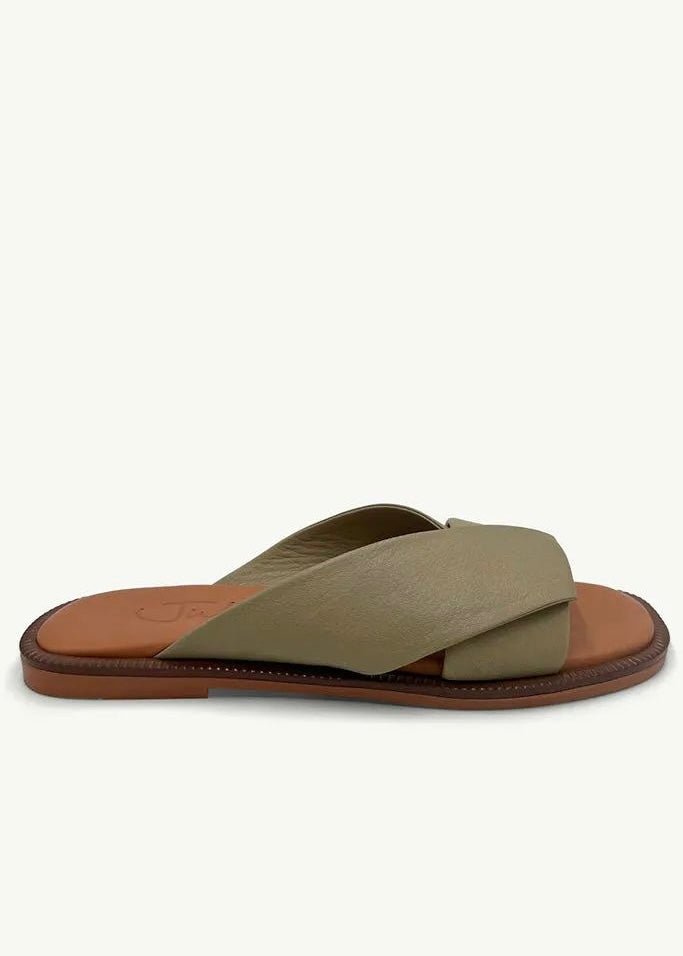 View our Julz Darcy Leather Sandal In Olive - by Tribute Store