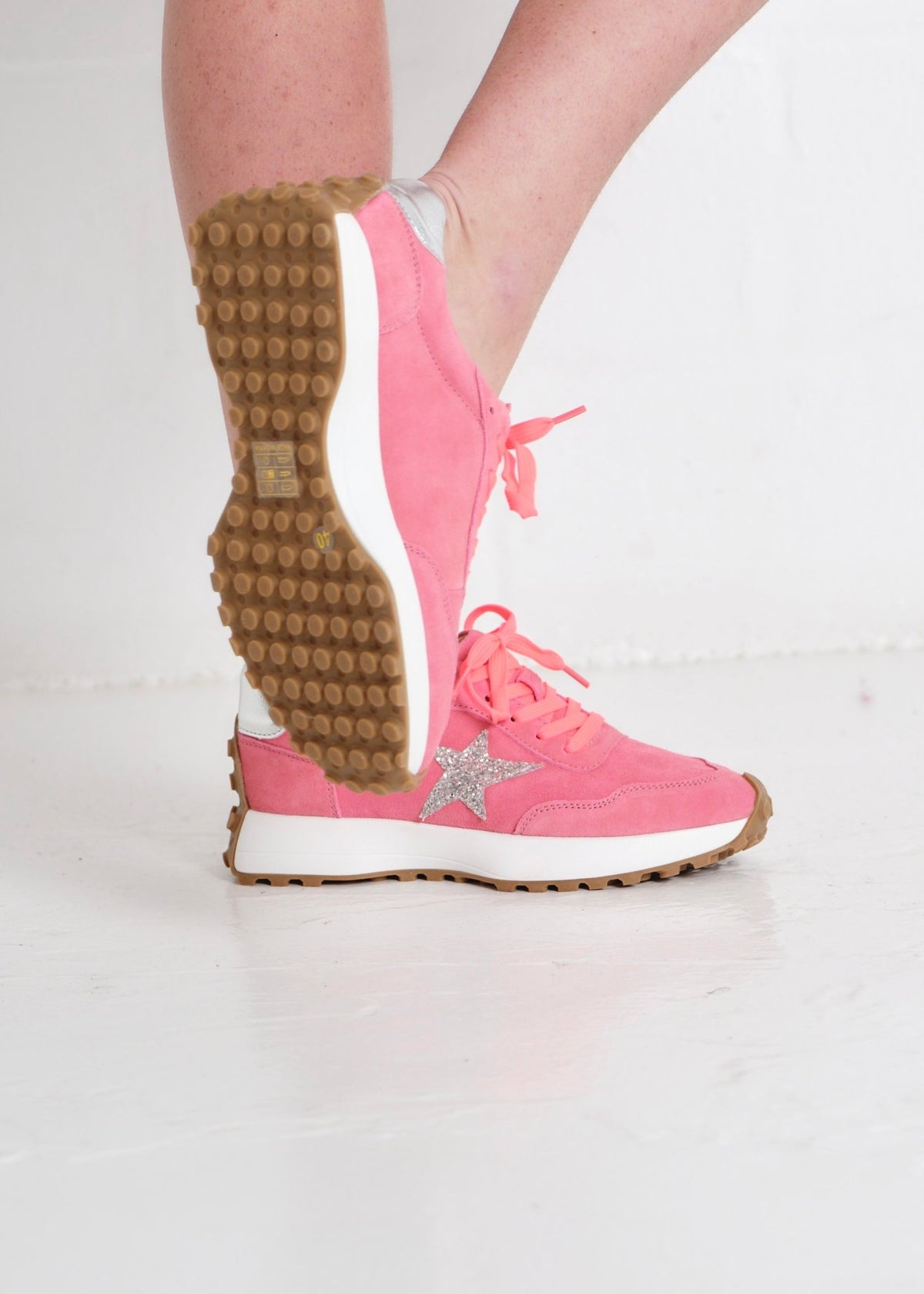 View our Julz Hunter Leather Sneaker In Pink - by Tribute Store