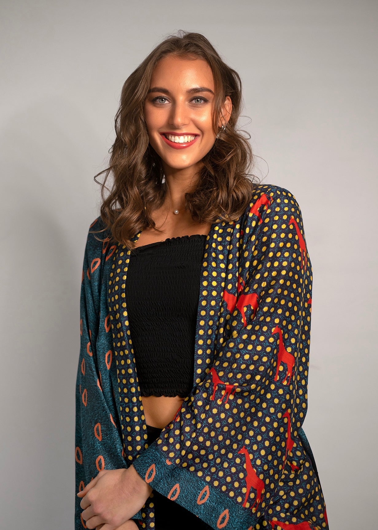 View our Kaftan With Rhino Print Navy - by Tribute Store