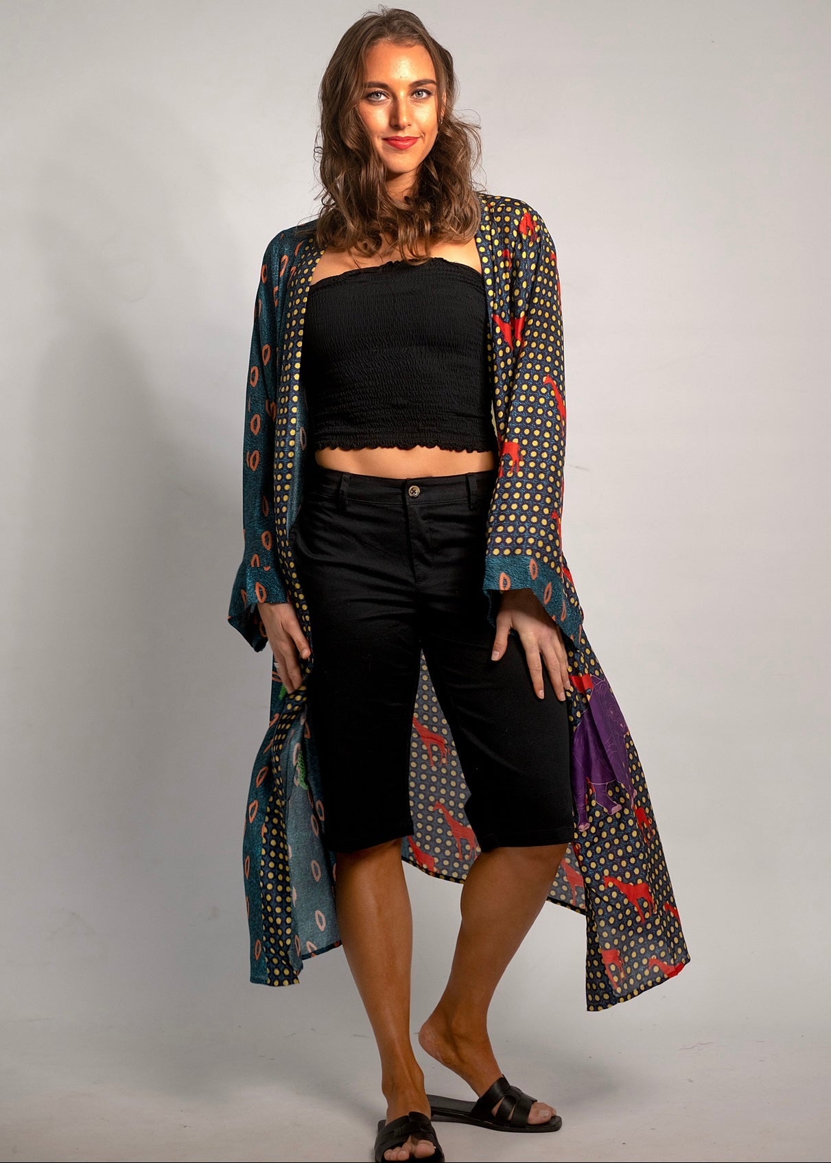 View our Kaftan With Rhino Print Navy - by Tribute Store