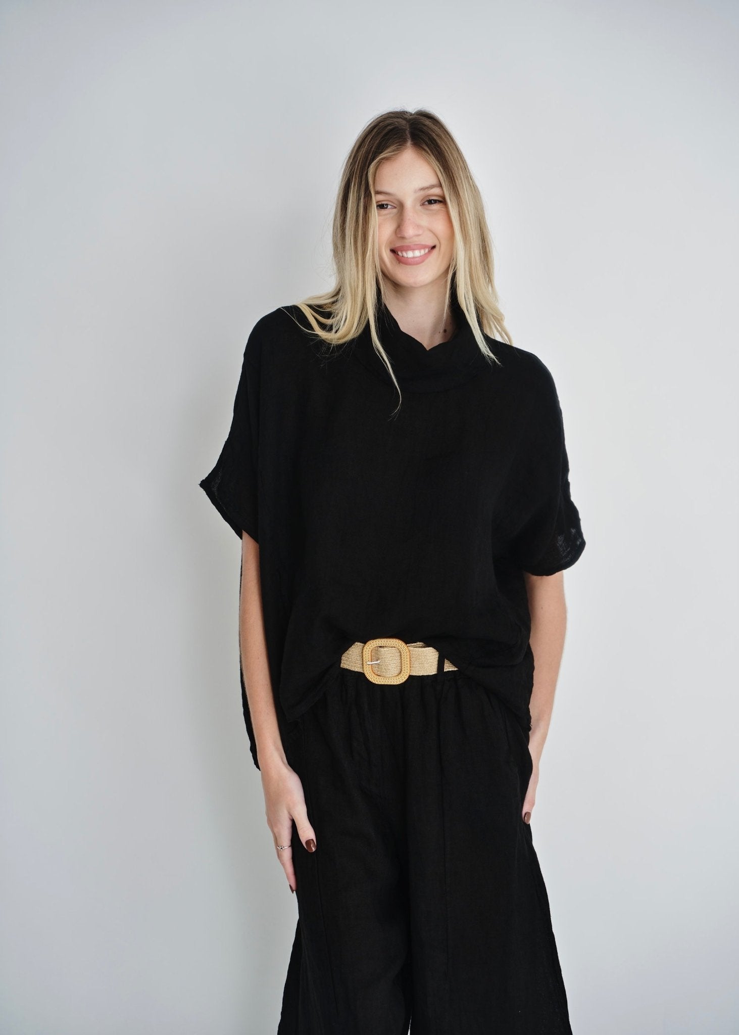 View our Laurent Cowl Neck Top In Black - by Tribute Store