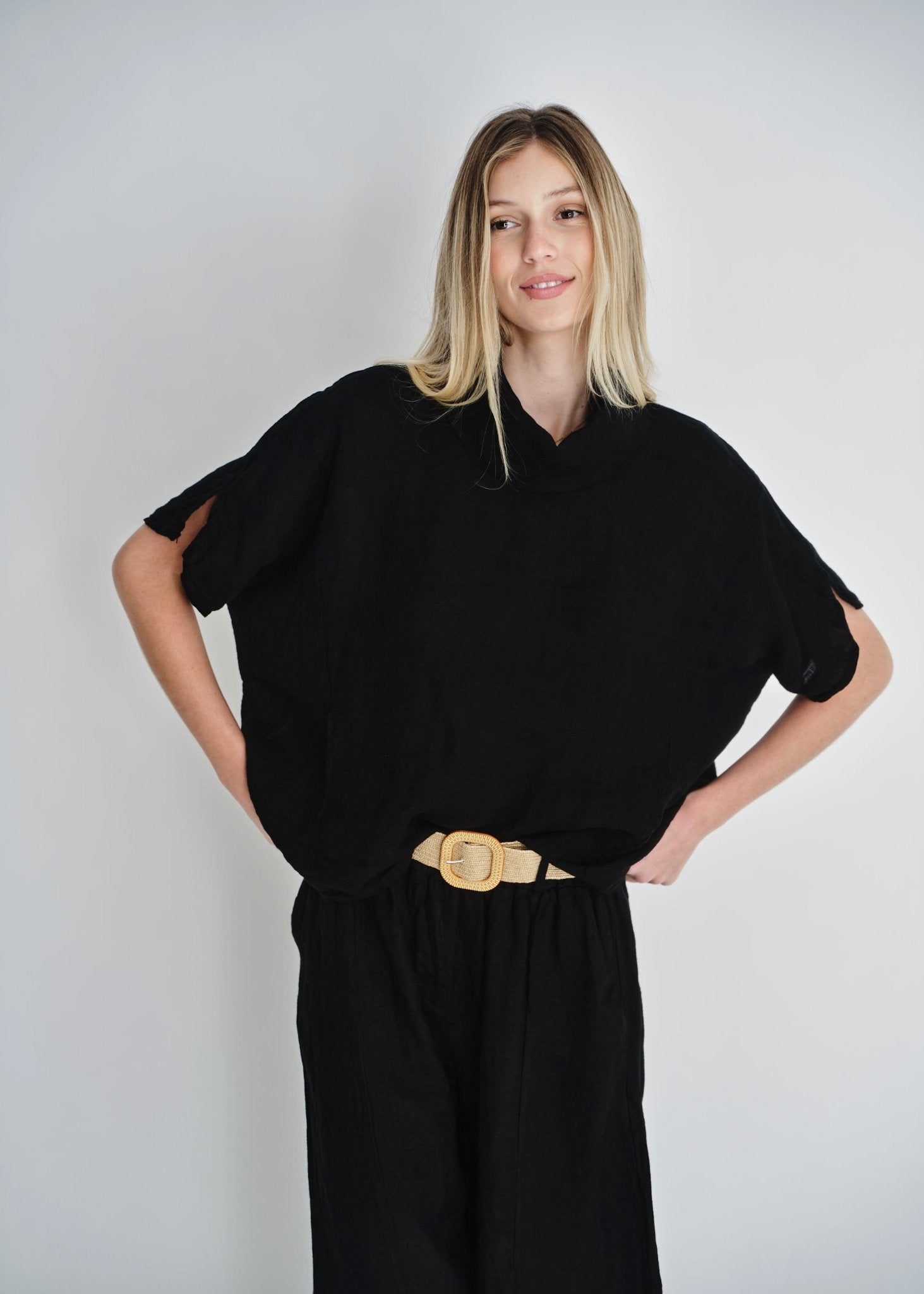 View our Laurent Cowl Neck Top In Black - by Tribute Store