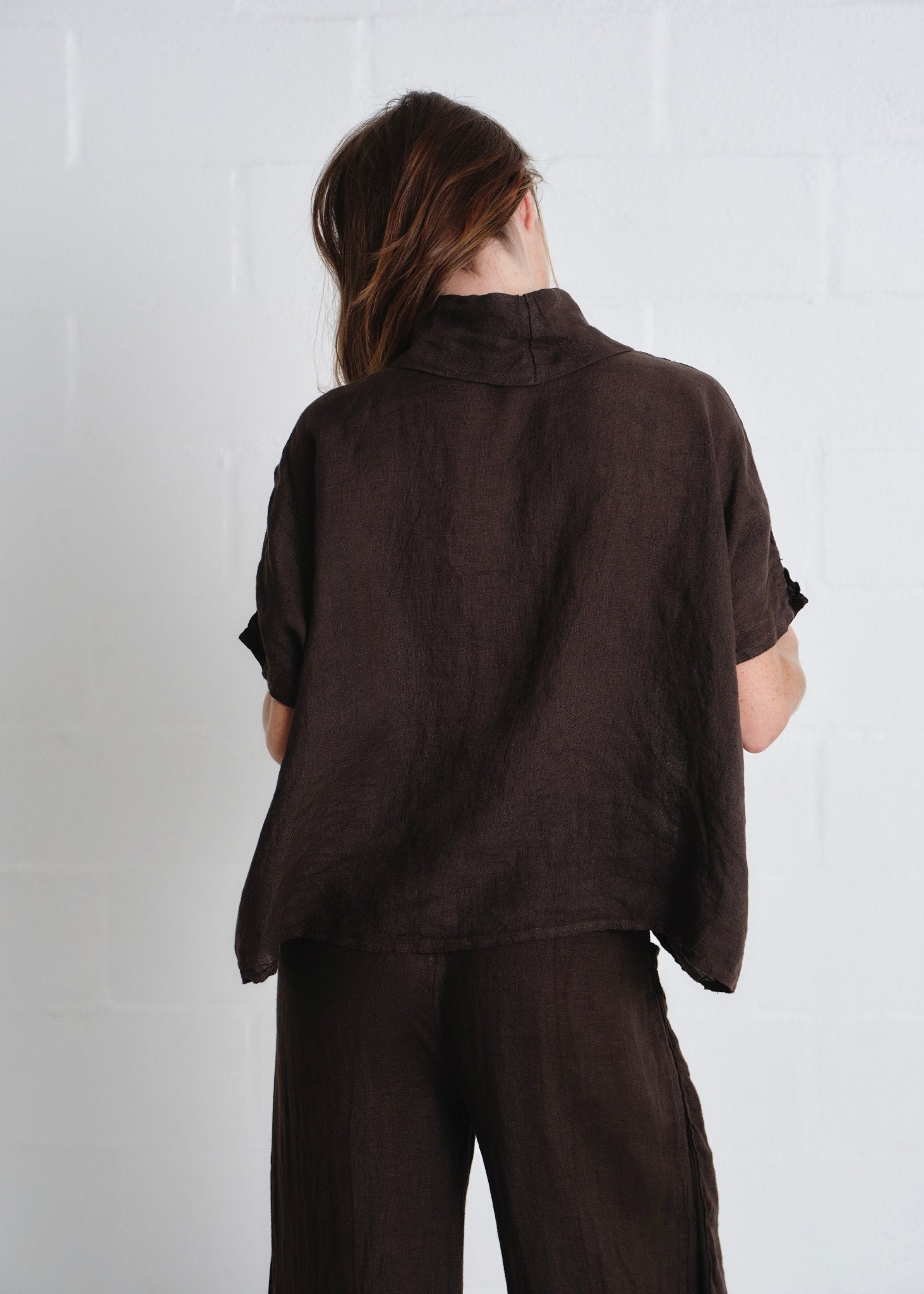 View our Laurent Cowl Neck Top In Chocolate - by Tribute Store