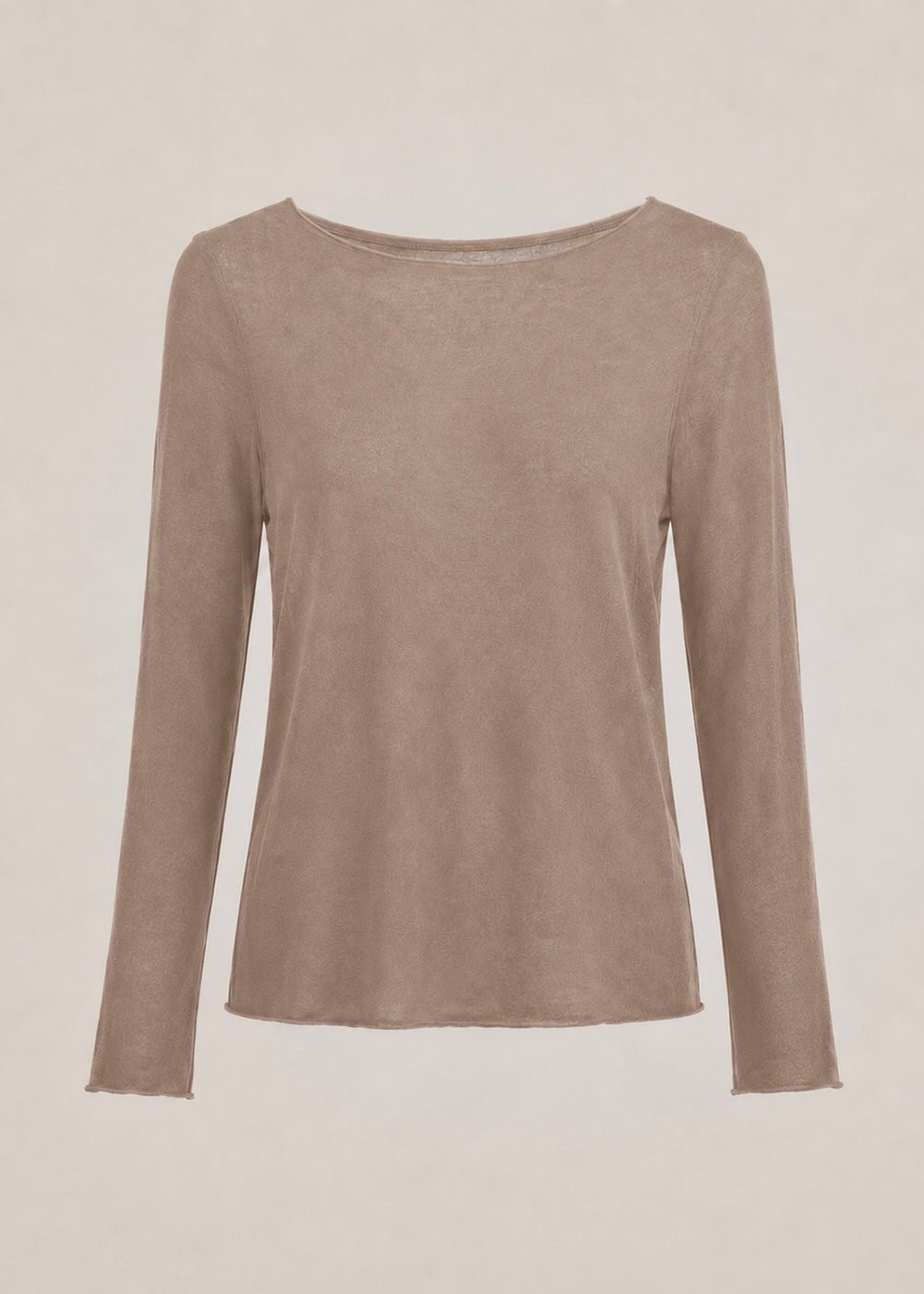 View our Leah Italian Cashmere Blend Sheer Top In Taupe - by Tribute Store
