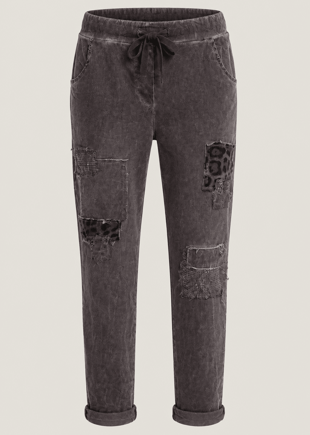 View our Leopard Sequin Joggers In Stonewashed Berry - by Tribute Store