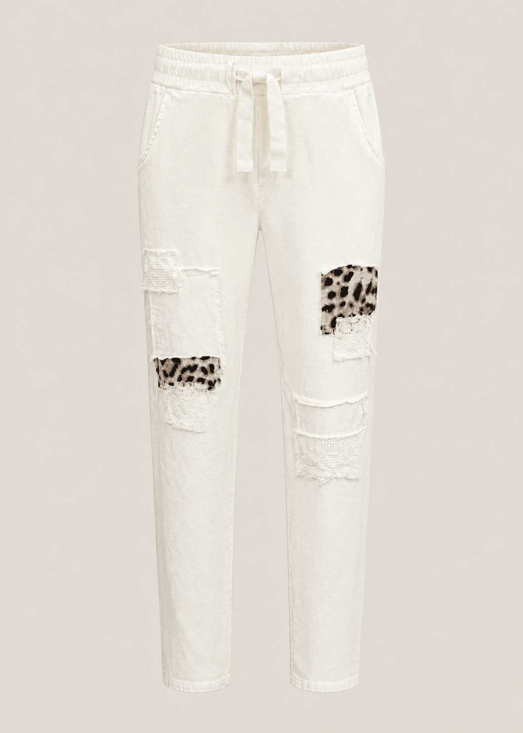 View our Leopard Sequin Joggers In White - by Tribute Store