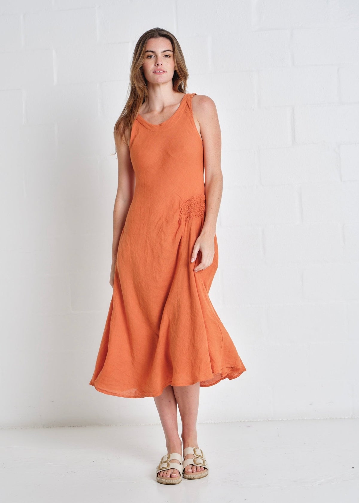 View our Livorno Sleeveless Maxi Dress In Rust - by Tribute Store