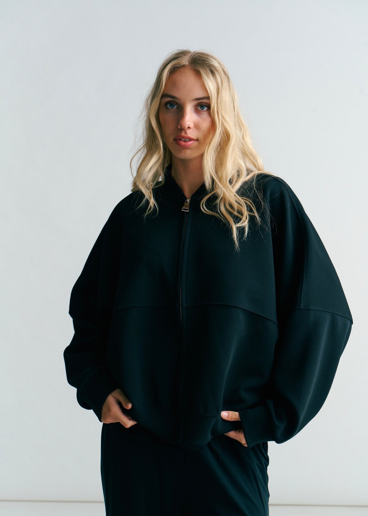 View our Malmö Oversized Zip Up Bomber Jacket In Black - by Tribute Store