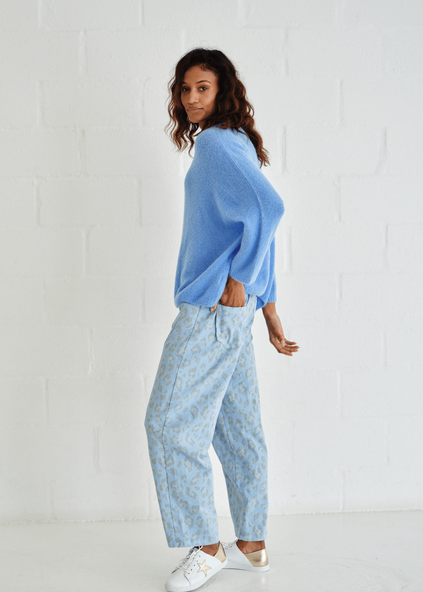 View our Manhattan Italian Cropped Sleeve Knit In Marine Blue - by Tribute Store