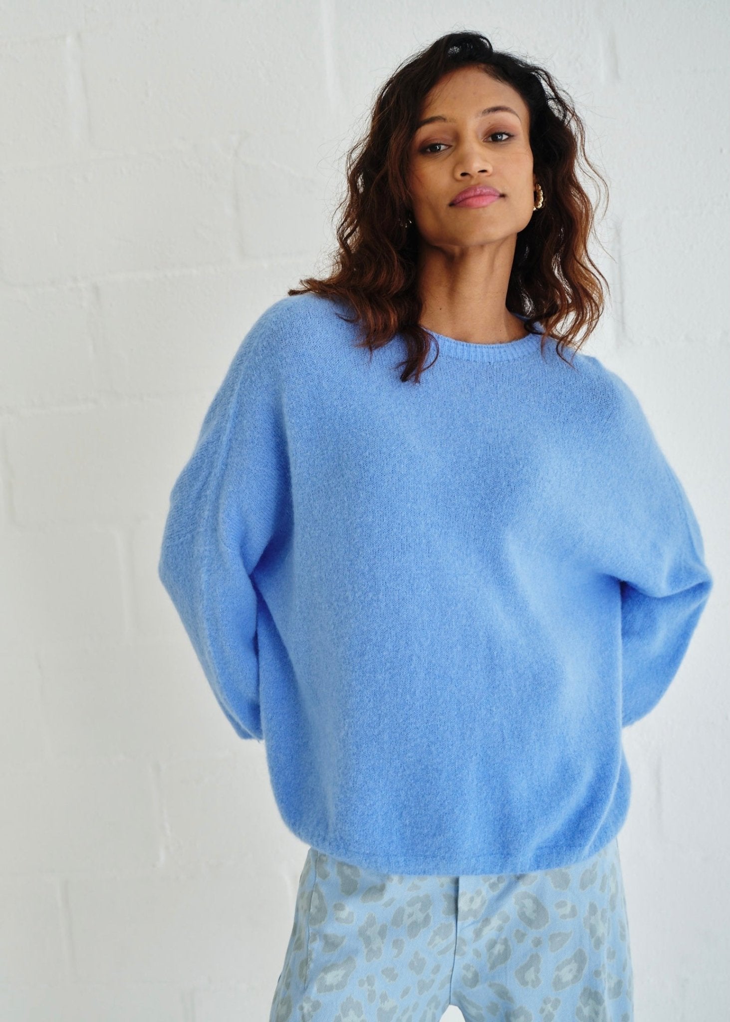 View our Manhattan Italian Cropped Sleeve Knit In Marine Blue - by Tribute Store