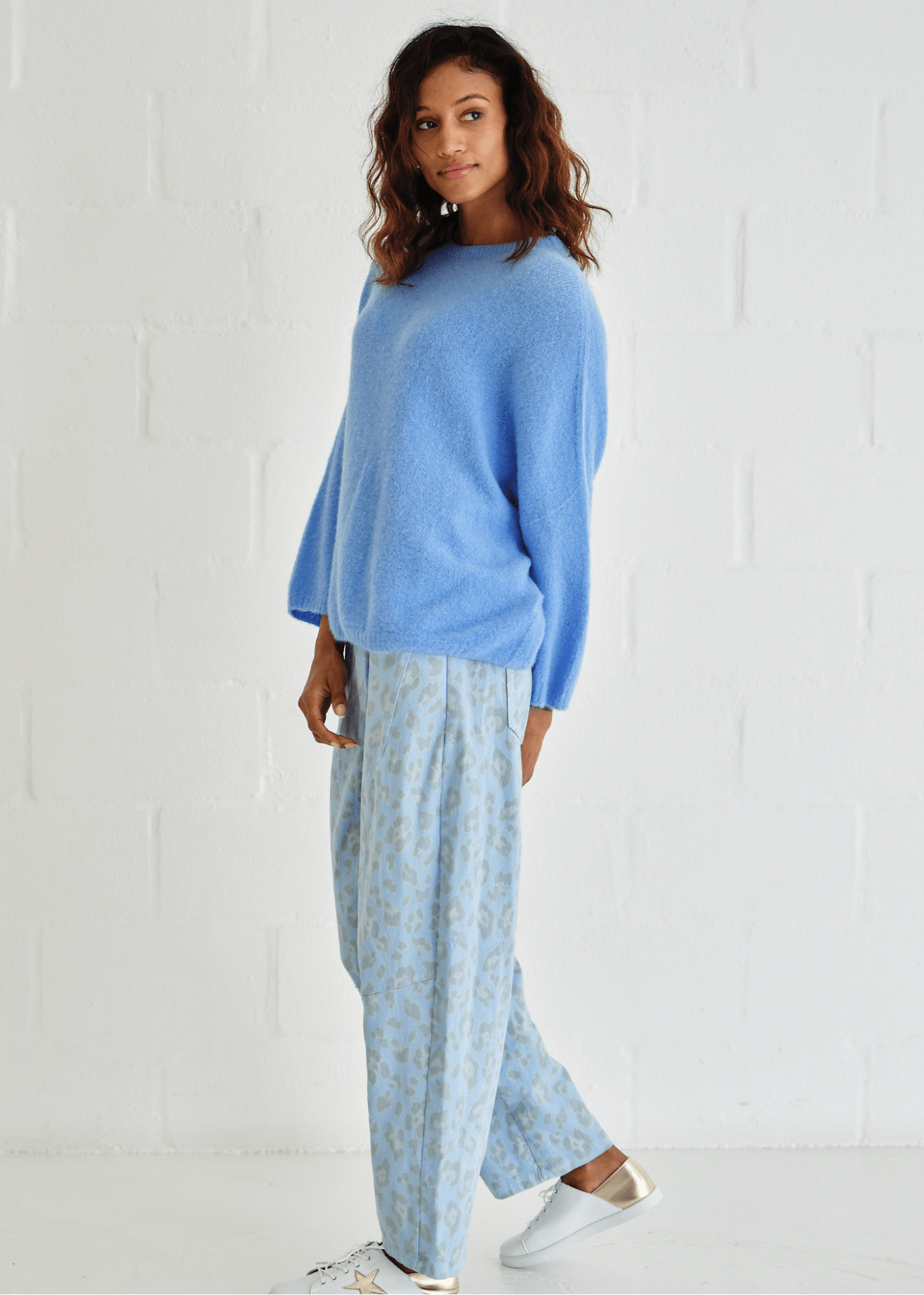 View our Manhattan Italian Cropped Sleeve Knit In Marine Blue - by Tribute Store