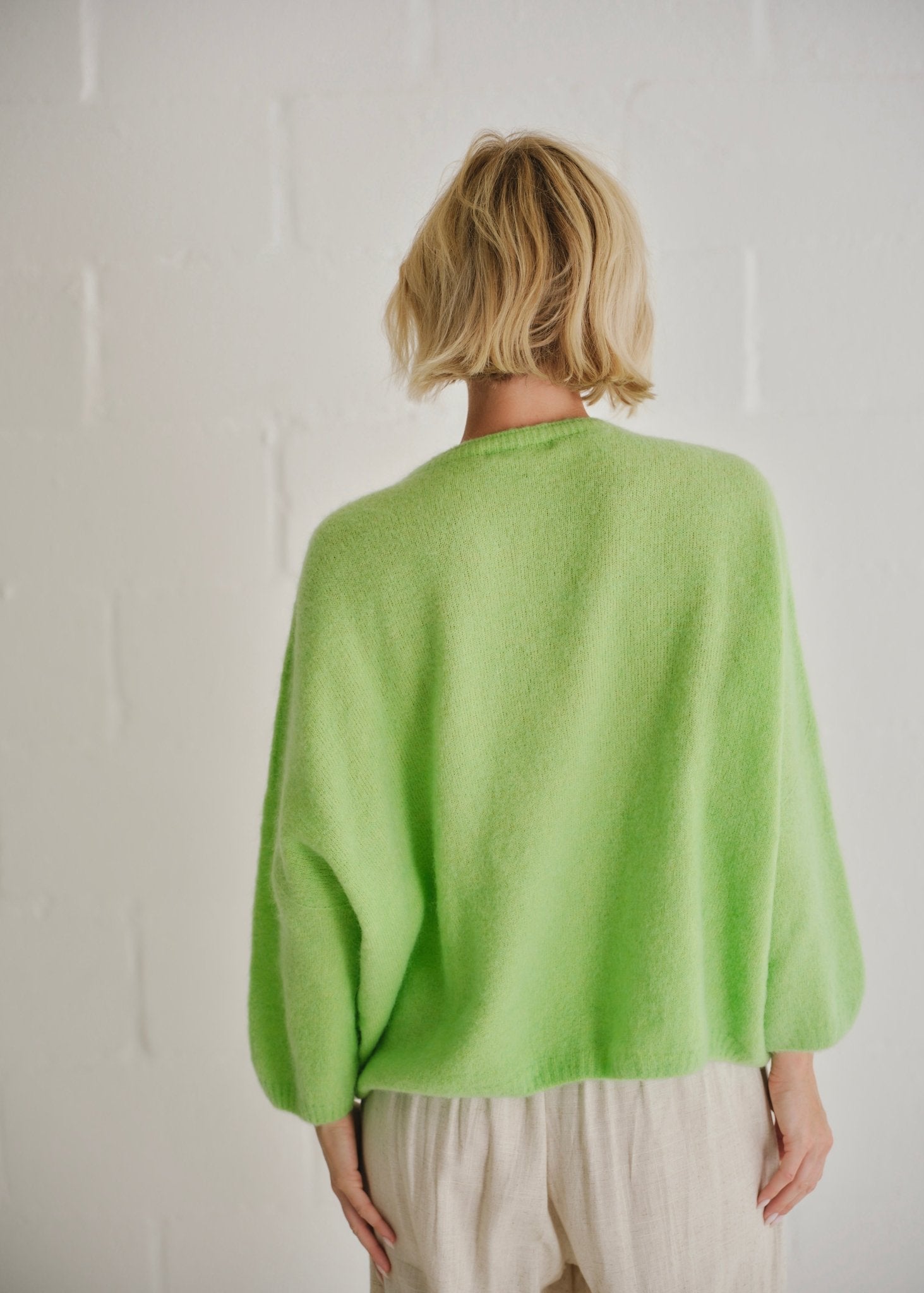 View our Manhattan Italian Oversized Knit In Lime Green - by Tribute Store