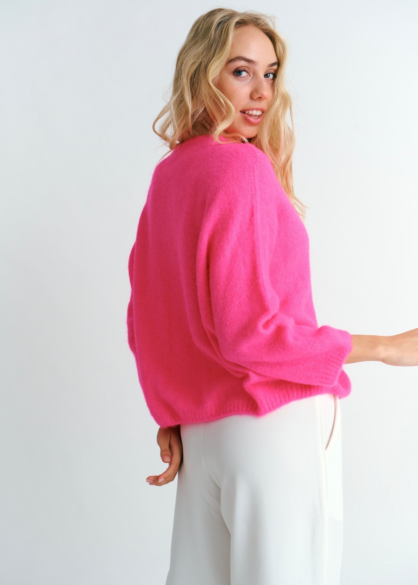 View our Manhattan Italian Oversized Knit In Lumo Pink - by Tribute Store