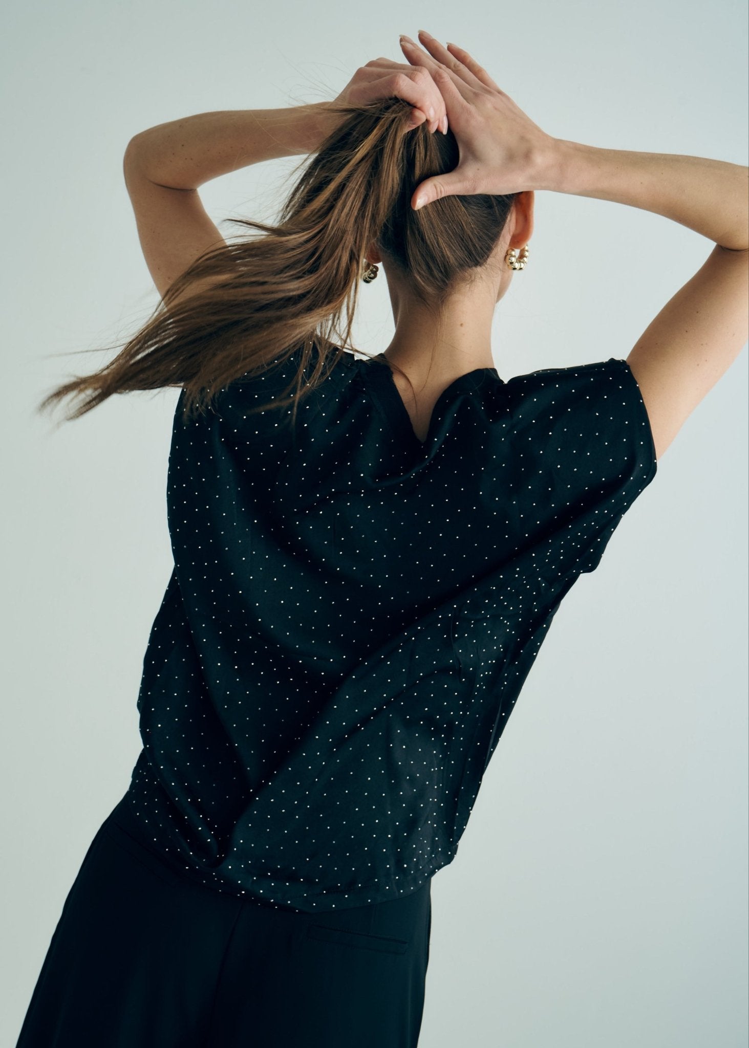 View our Marant Sleeveless Top with Shoulder Pads and Silver Studs in Black - by Tribute Store