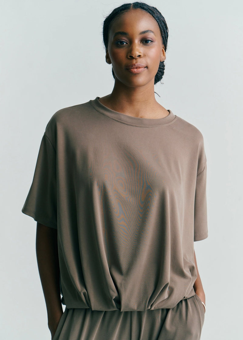 View our Maui Butter Feel Bubble Tee In Chocolate - by Tribute Store