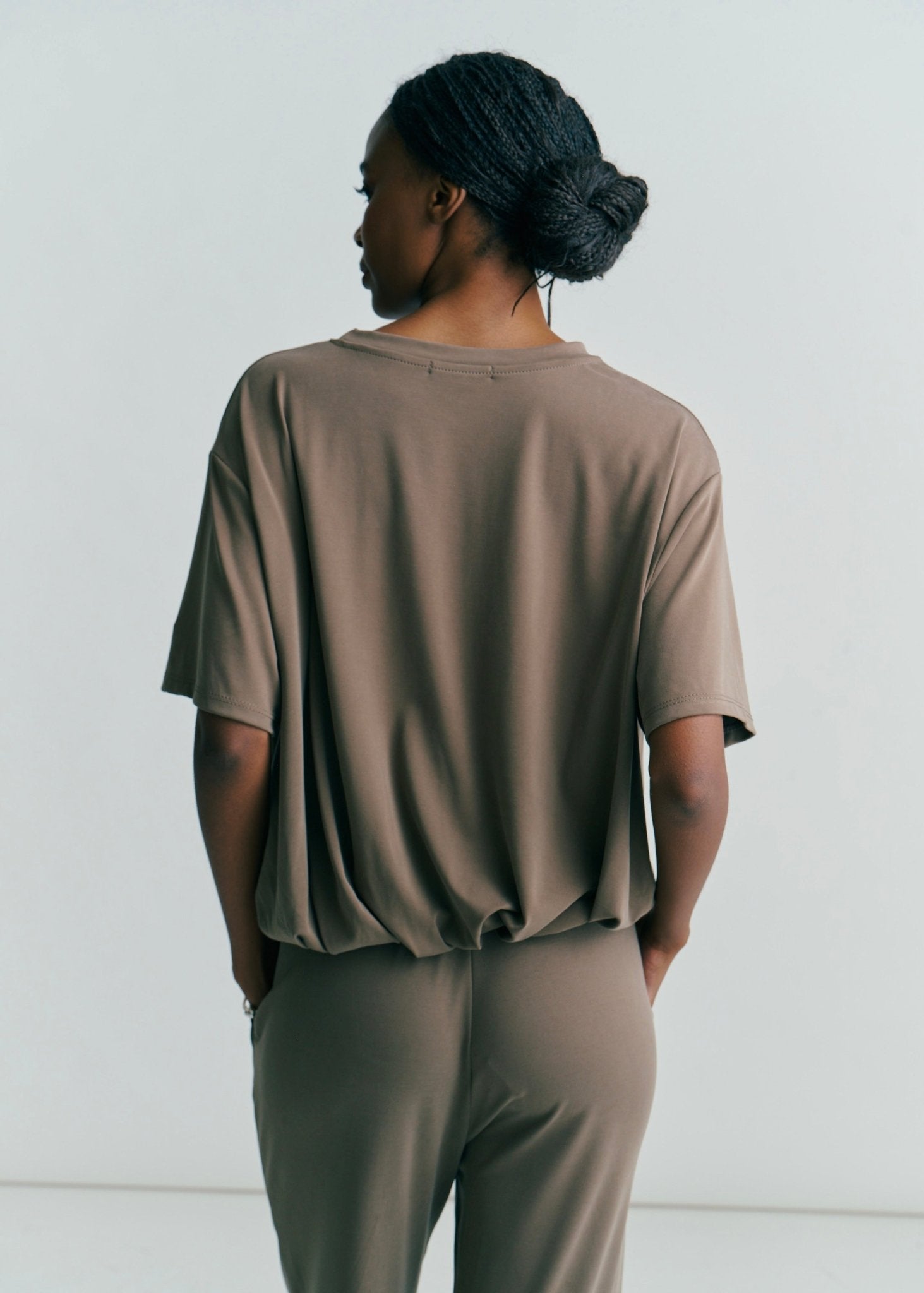 View our Maui Butter Feel Bubble Tee In Chocolate - by Tribute Store