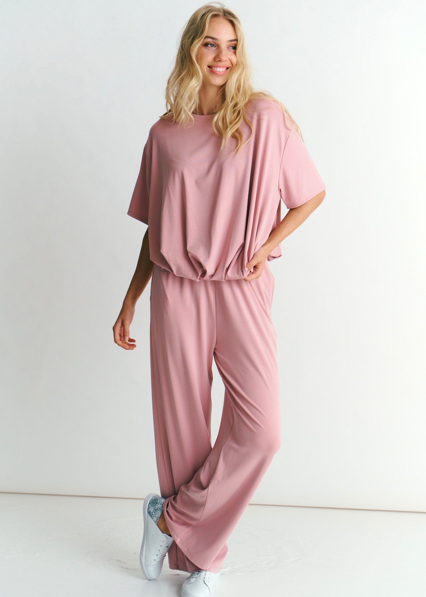 View our Maui Butter Feel Bubble Tee In Dirty Pink - by Tribute Store