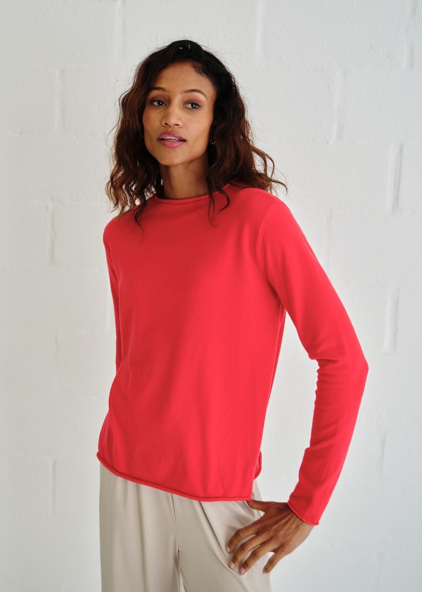 View our Milan Classic Funnel Neck Top In Red - by Tribute Store